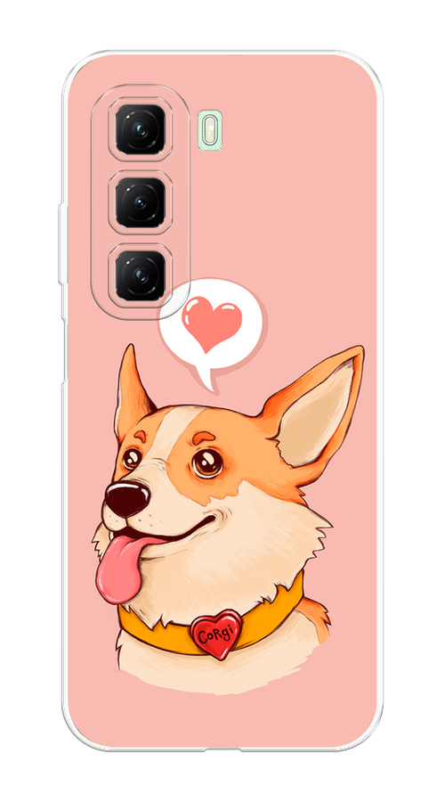 

Чехол на Infinix Hot 50 4G "Корги язык", Розовый;коричневый, 3106550-1