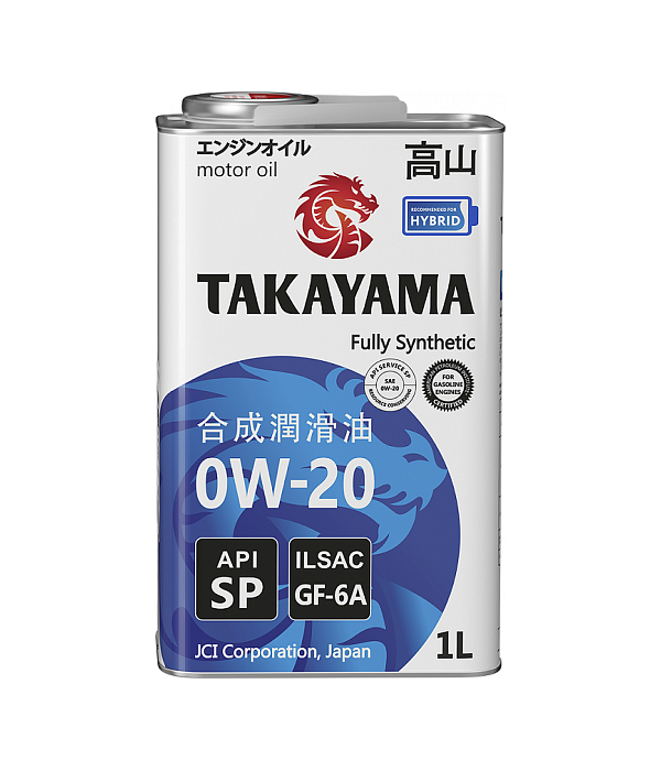 фото Моторное масло takayama sae 0w-20, ilsac gf-6, api sp синтетическое 1л