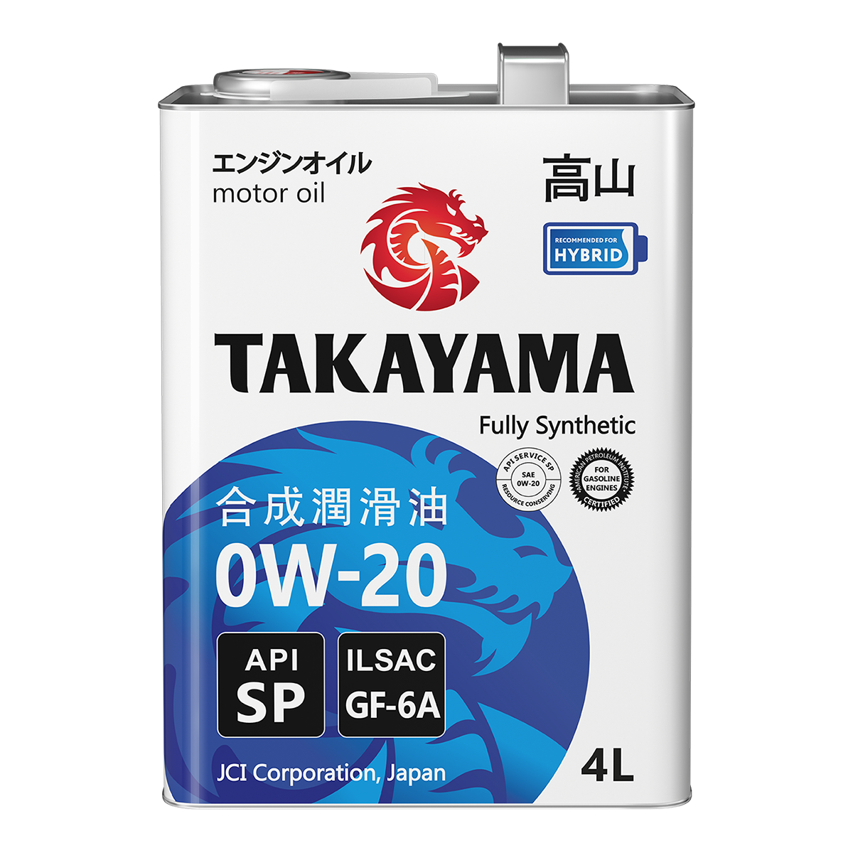 Моторное масло TAKAYAMA синтетическое SAE 0W20 ILSAC GF-6 API SP 4л