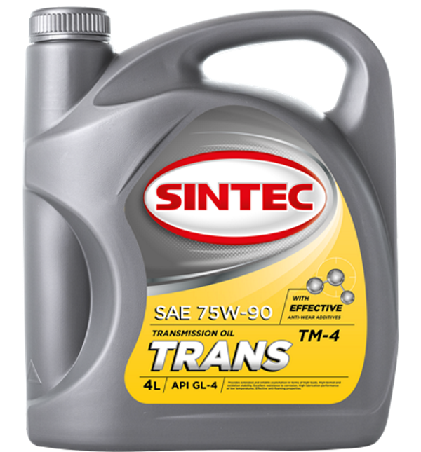 Трансмиссионное масло SINTEC TRANS ТМ4 SAE 75W-90 API GL-4, 4 л, полусинтетическое