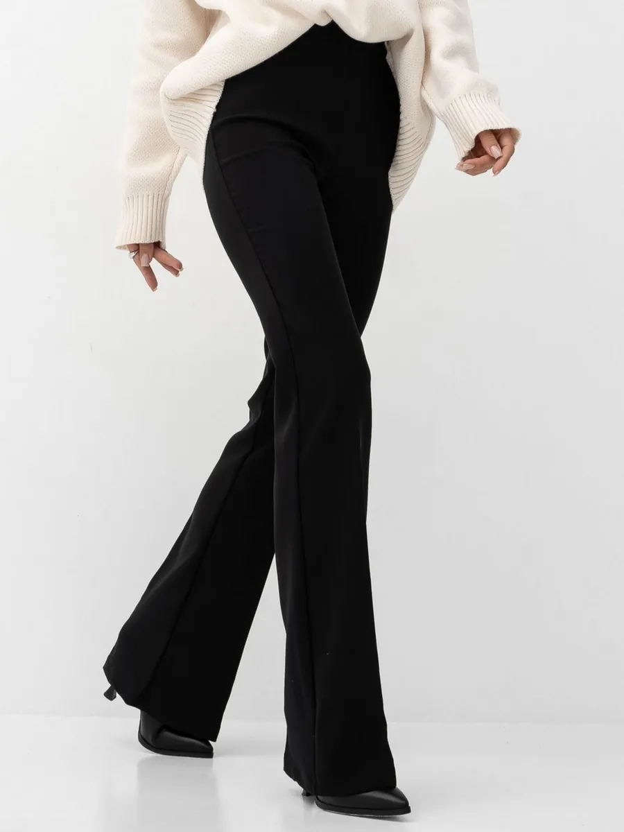 

Брюки женские Bold Babe KL-15-50 черные 38 RU, Черный, Клеш
