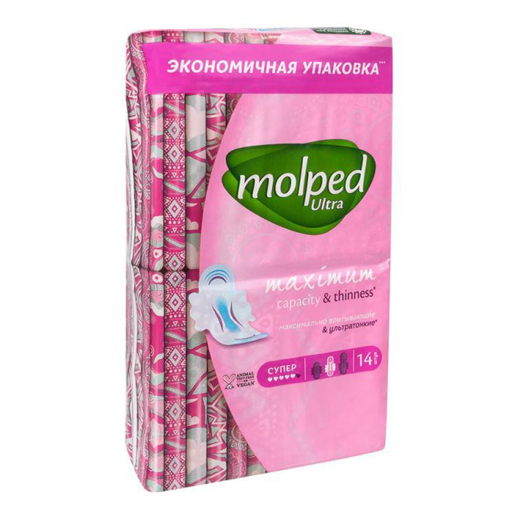 Прокладки женские гигиенические Molped Макси 14 шт прокладки для менструации многоразовые mamalino бежевые набор 2 шт размер макси