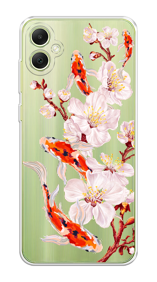

Чехол на Samsung Galaxy A05 "Карпы и сакура", Оранжевый;розовый;бежевый;прозрачный, 2108750-1