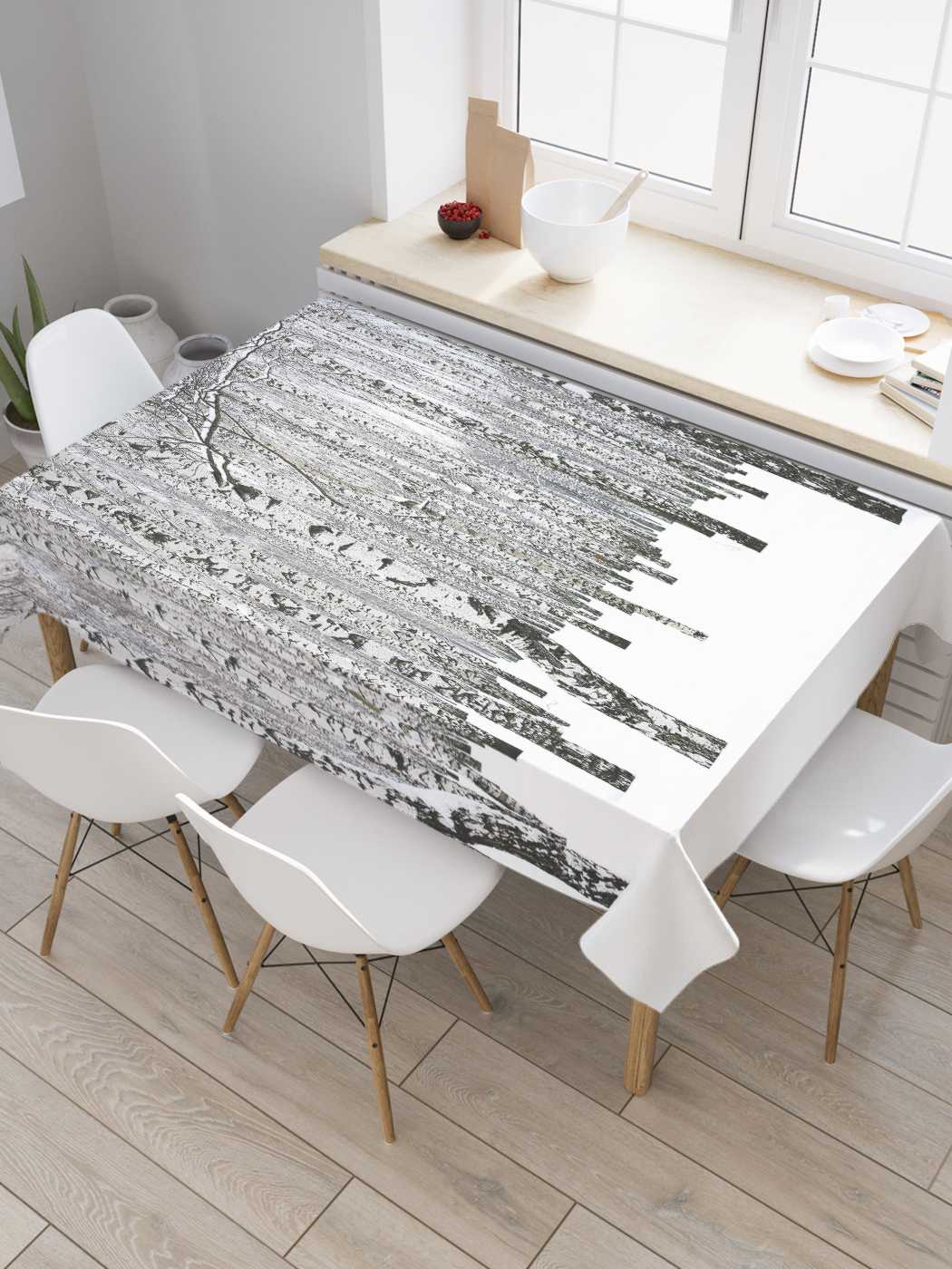 

Скатерть прямоугольная JoyArty "Иллюзия с березами" из оксфорда, 120x145 см, Белый, Иллюзия с березами