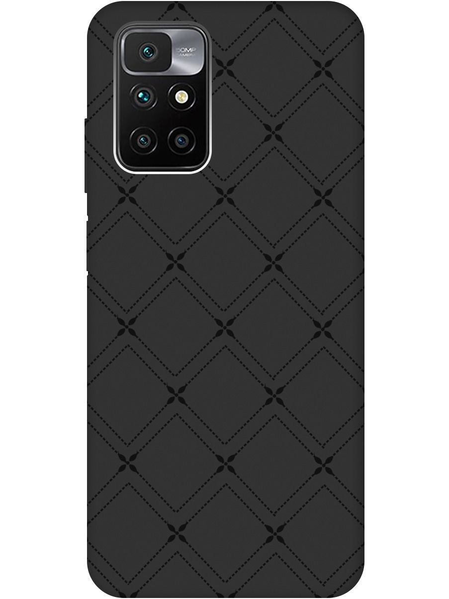 

Силиконовый чехол на Xiaomi Redmi 10 с рисунком "Стильные линии" Soft Touch черный, 20000616