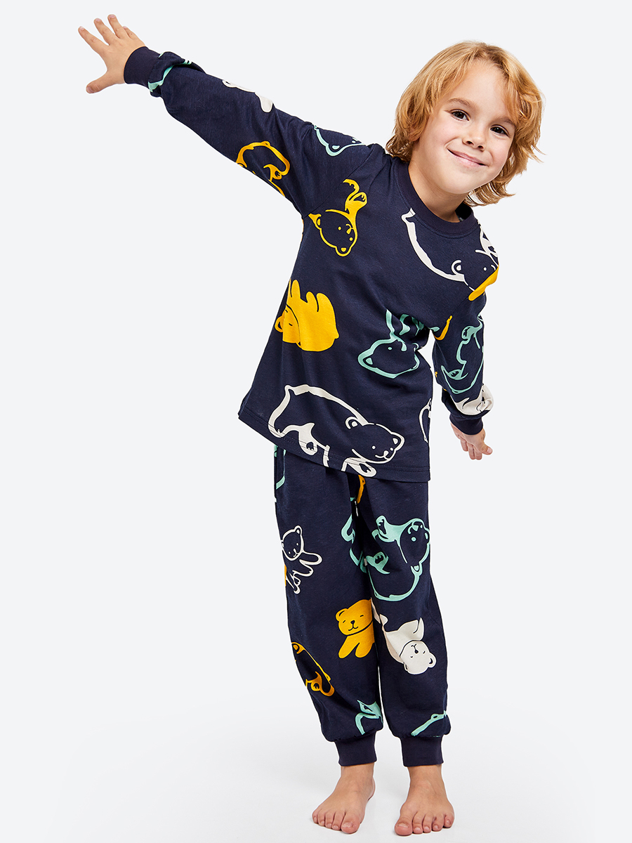 Пижама детская HappyFox HF00300, темно-синий, 110