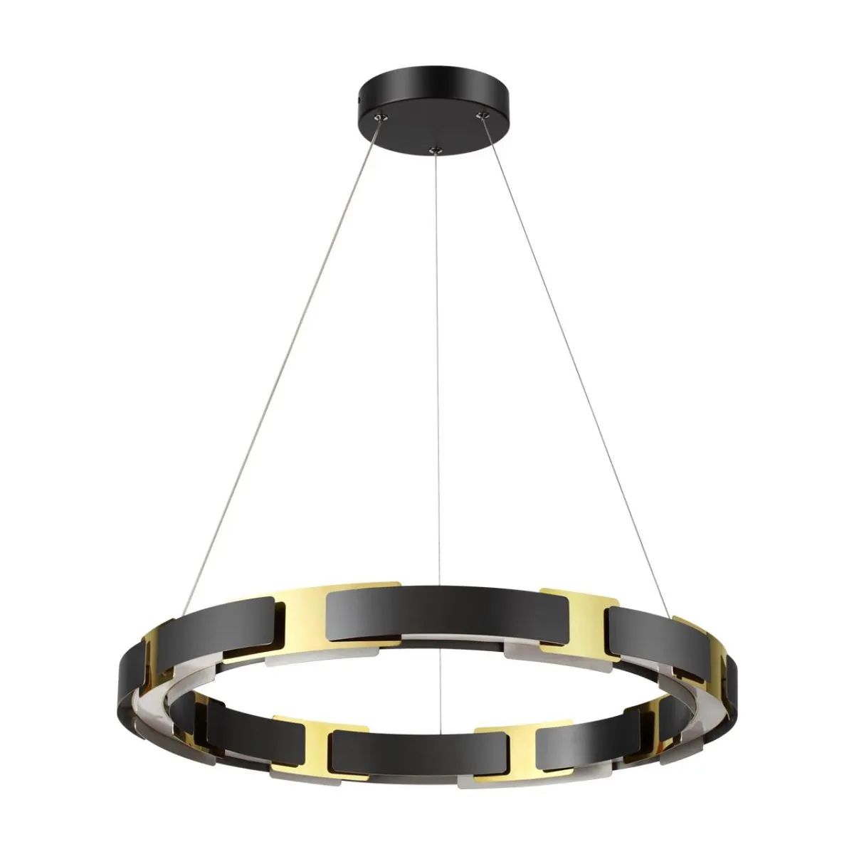 

Люстра Odeon Light Fierro 4991/55L LED 55W, цвет черный/золотой/металл/акрил