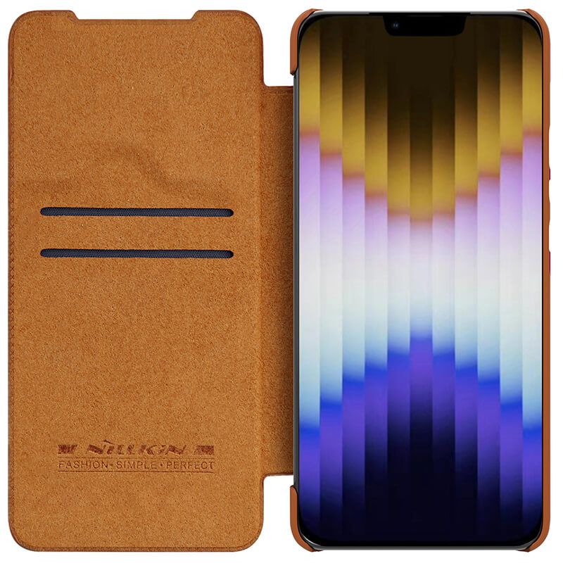 

Чехол-книжка Nillkin Leather Qin Pro c защитой камеры для iPhone 14 Plus (коричневый)