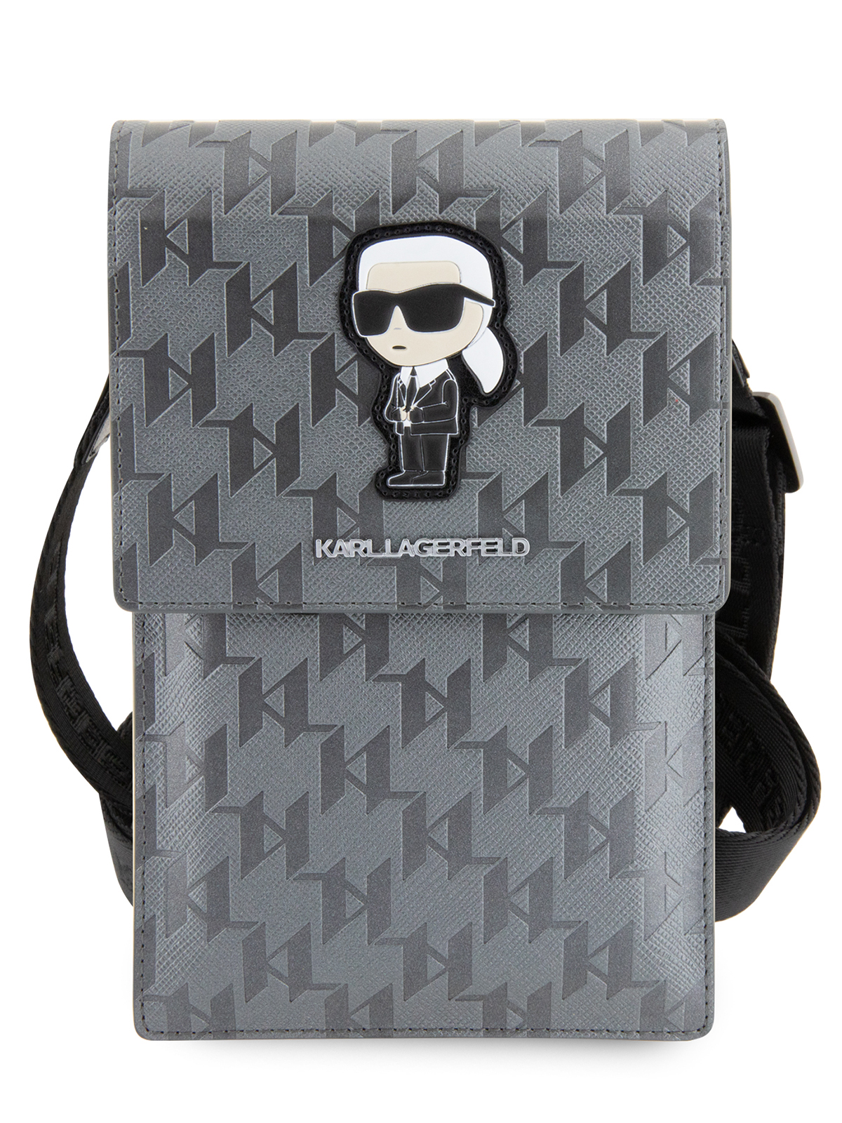 

Сумка Karl Lagerfeld для смартфонов Pouch Saffiano Monogram NFT Karl Ikonik Серебристый