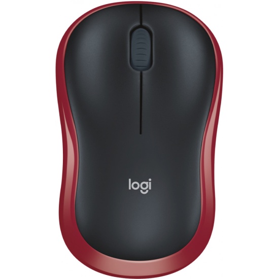 Беспроводная мышь Logitech M185 черный, красный (910-002633)