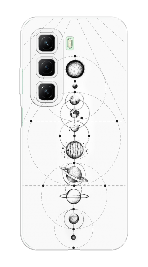 

Чехол на Infinix Hot 50 4G "Парад планет", Серый, 3106550-1