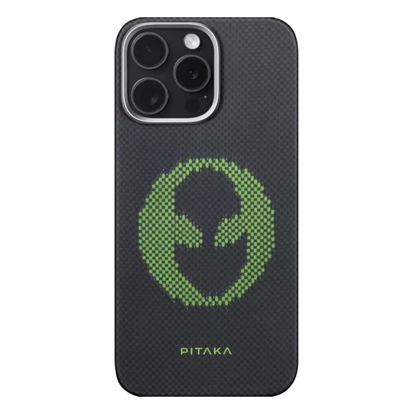 

Чехол Pitaka Aries Tactile Woven Case для iPhone 16 Pro Max Alien (KI1601ALP), Зеленый;черный