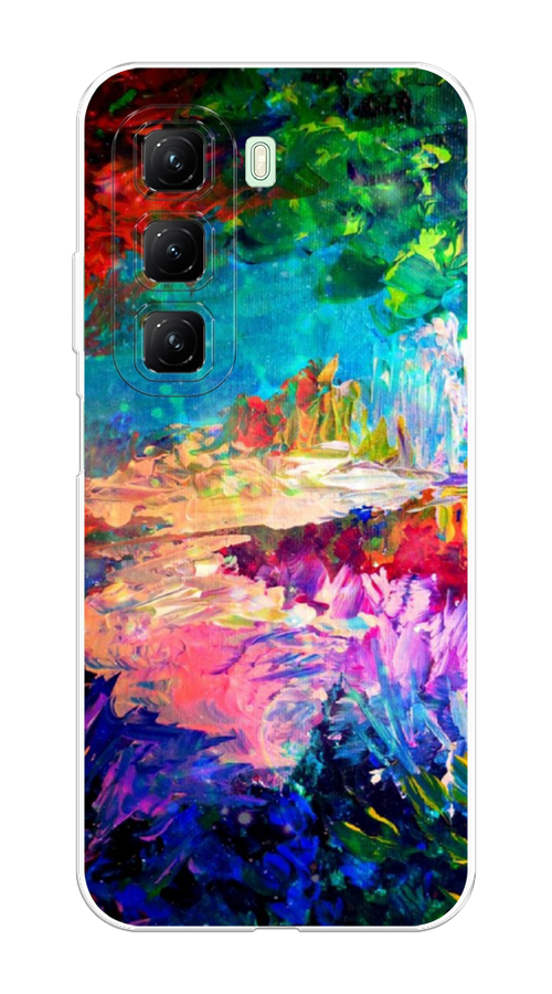 

Чехол на Infinix Hot 50 4G "Лес-гуашь", Синий;розовый;зеленый, 3106550-1