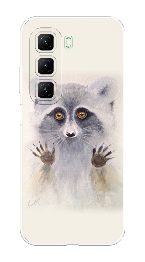 

Чехол на Infinix Hot 50 4G "Енот за стеклом", Бежевый;серый, 3106550-1