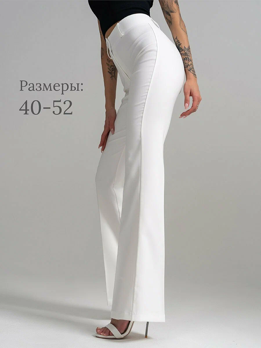 

Брюки женские Bold Babe Клеш белые 40 RU, Белый, Клеш