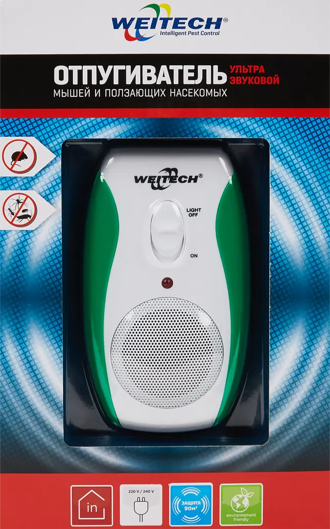 

Отпугиватель ультразвуковой против комаров, грызунов Weitech WK0190 SSS-66817030, Белый;зеленый, WK0190