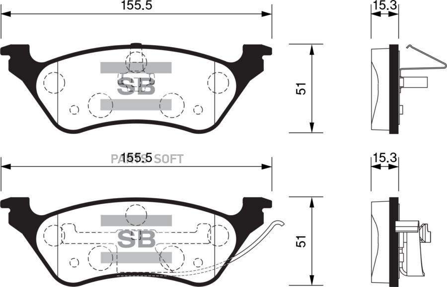 

Колодки задние CHRYSLER VOYAGER III/IV SP1441 SANGSIN, SP1441