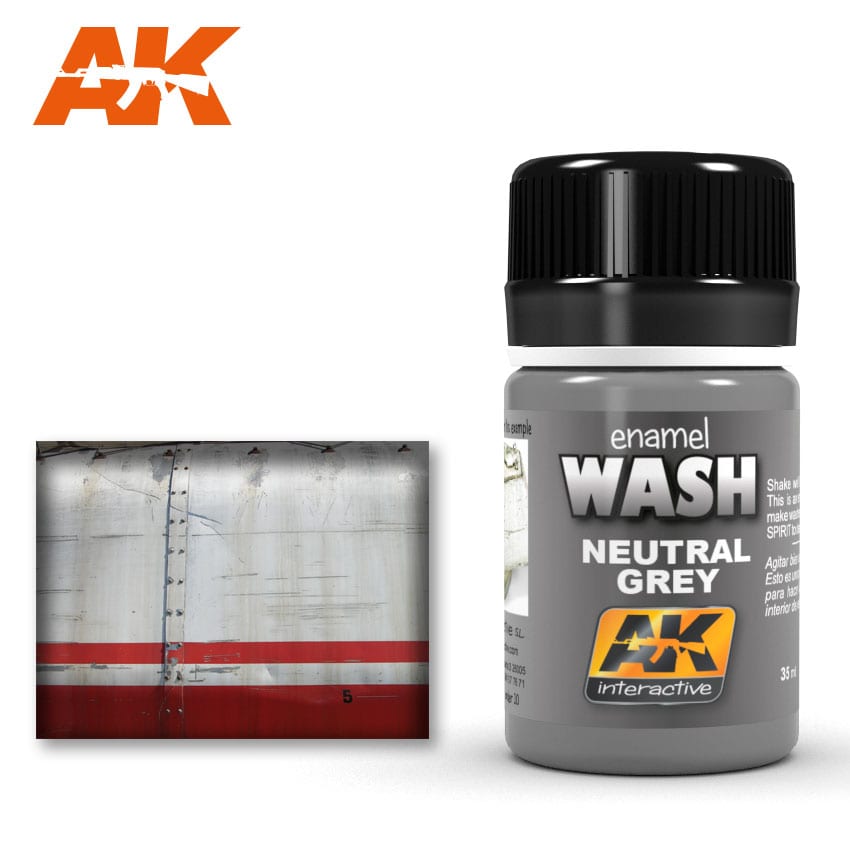 Смывка AK Interactive NEUTRAL GREY WASH Нейтрально серый AK-677