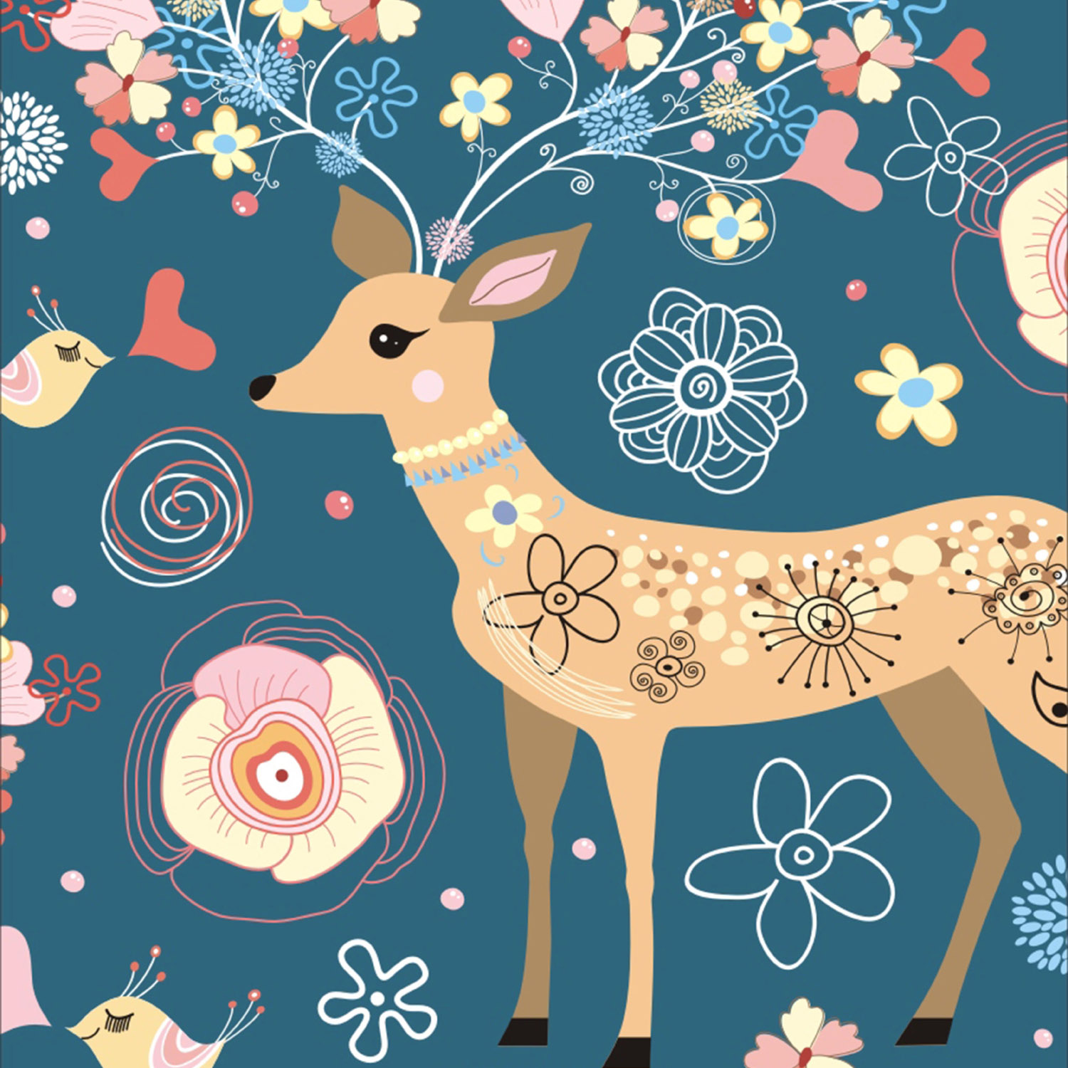 

Коврик для фитнеса и йоги DFC Meditation Deluxe, 183x68x0,5 см, Deer, Синий;бежевый, Meditation Deluxe