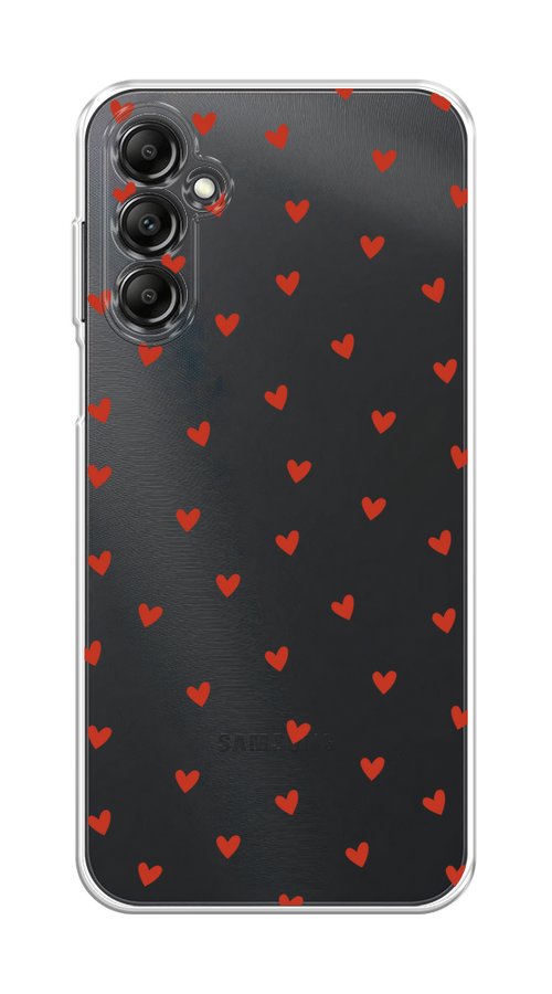 Чехол на Samsung Galaxy A15 "Red hearts" 2108950-1 красный,  прозрачный