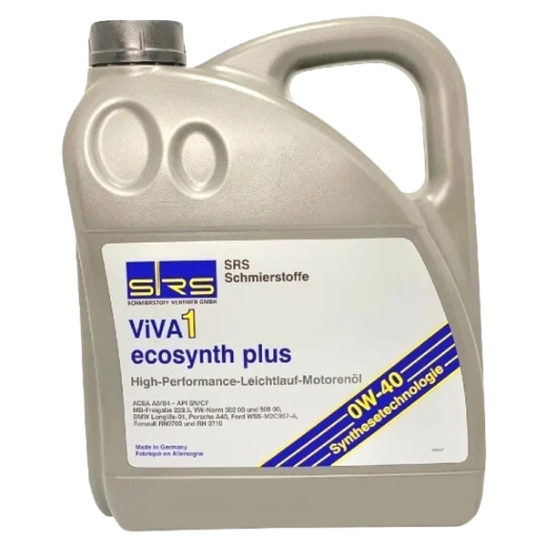 SRS Моторное масло VIVA 1 ecosynth Plus 0W-40 (4 л.) SN/CF BMW Longlife-01, MB 229.5