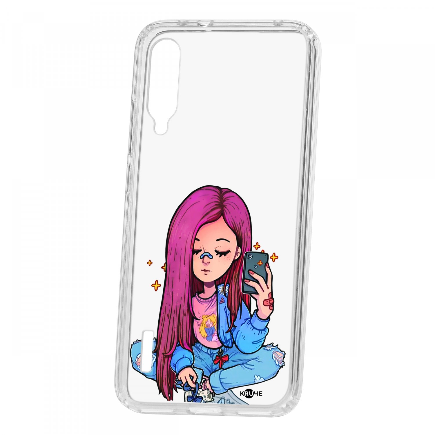 фото Чехол для xiaomi mi a3 кruче print pink hair