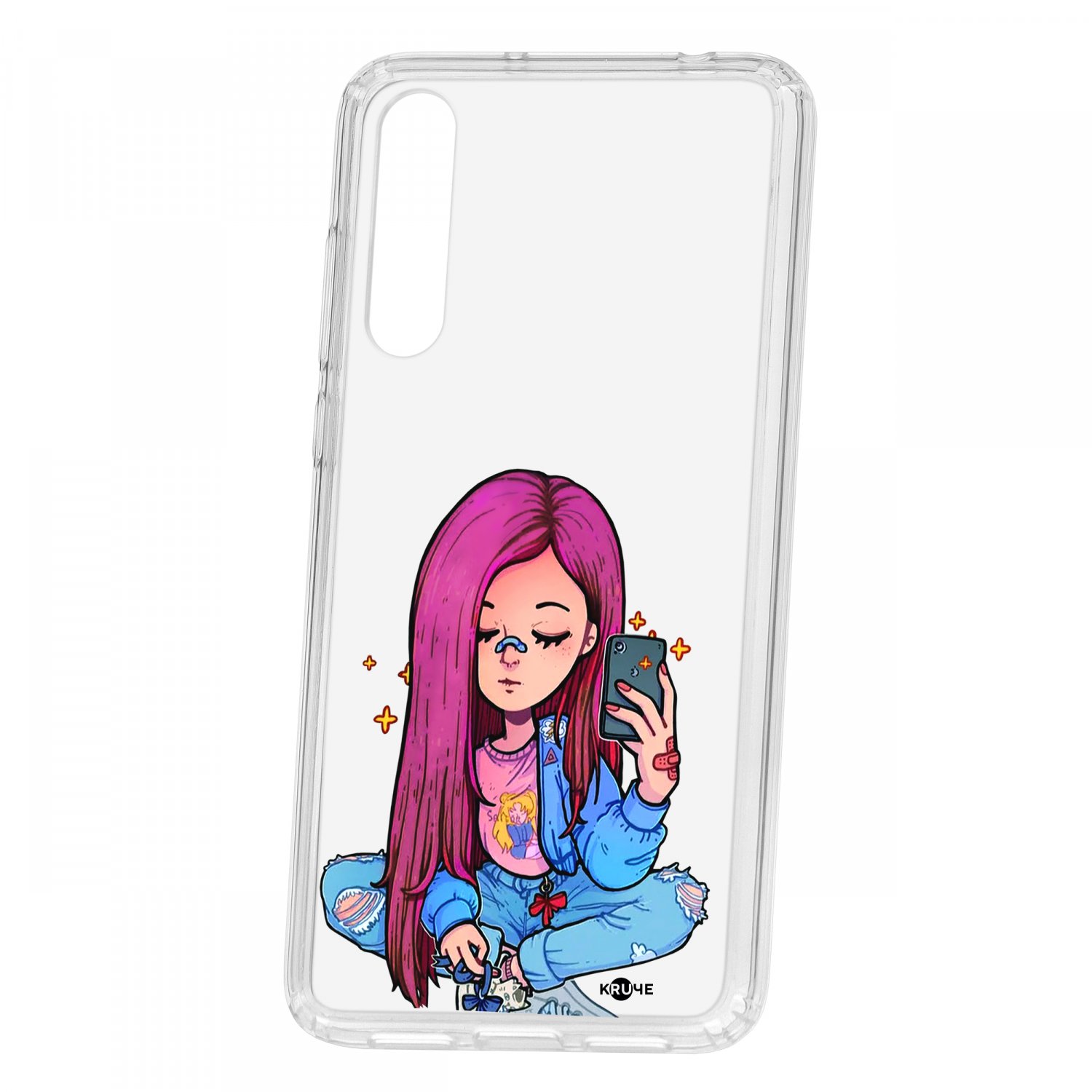 фото Чехол kruche huawei p20 pro (plus) print pink hair кruче