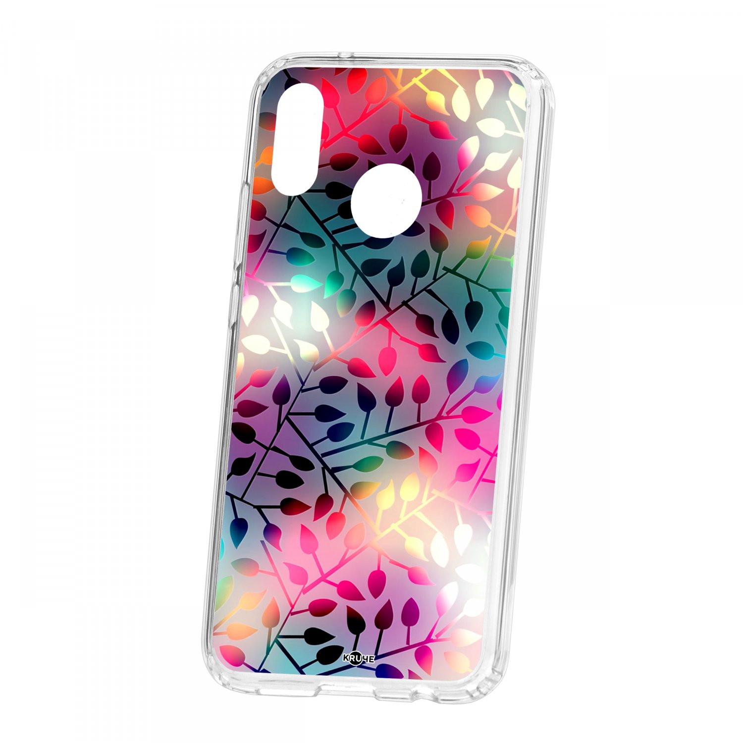 фото Чехол kruche huawei p20 lite print цветные листья кruче