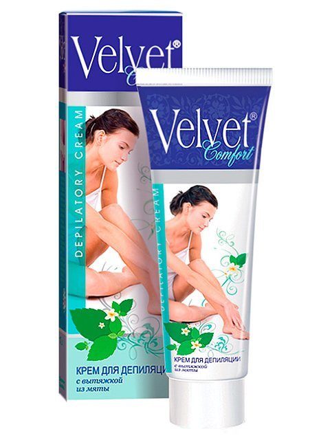 Крем для депиляции Velvet с вытяжкой из мяты 100мл petal fresh гель для умывания против несовершенств кожи лица с экстрактом чайного дерева и перечной мяты