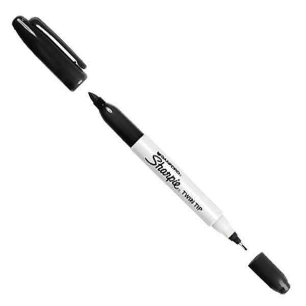 

Маркер перманентный SHARPIE TWIN TIP, черный, 1,0 мм|2 черный