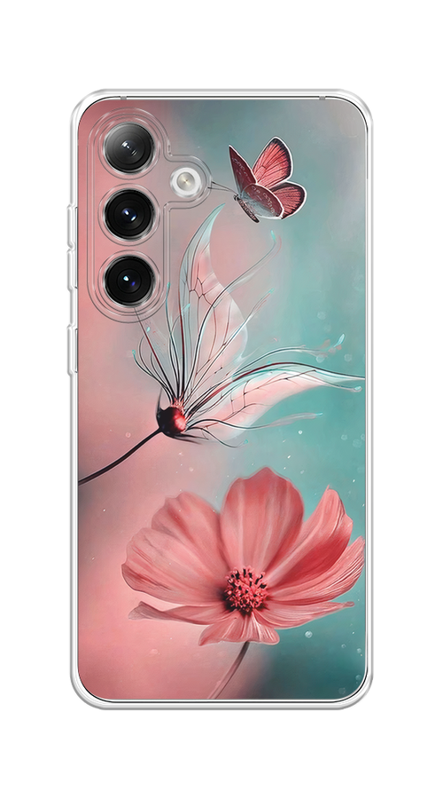 

Чехол на Samsung Galaxy S24 "Бабочка и цветок", Голубой;розовый, 2109050-1