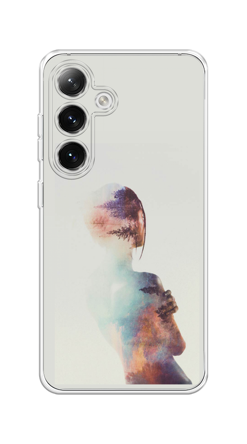 

Чехол на Samsung Galaxy S24 "Девушка-лес", Розовый;голубой;серый, 2109050-1