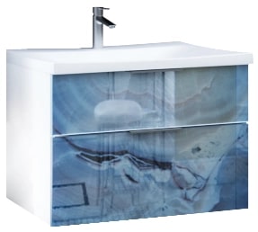 

Тумба с раковиной Marka One Glass Idalgo 75П Blue marble