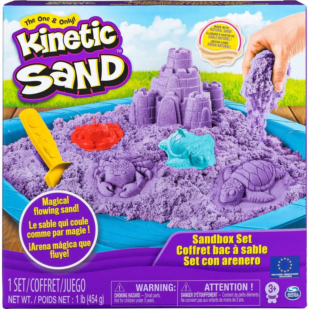 фото Кинетический песок kinetic sand набор для лепки "песочница с формочками" фиолет. 6028092 spin master