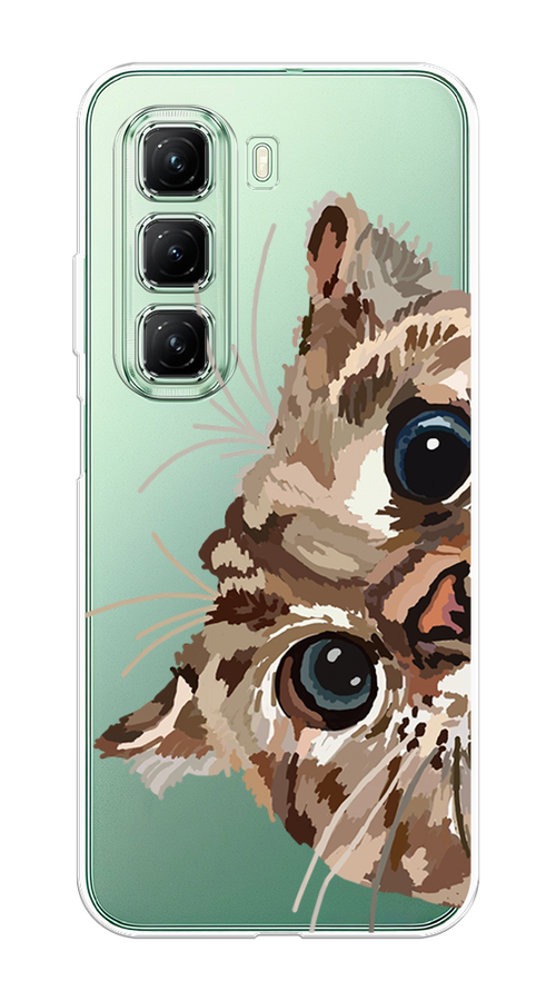 

Чехол на Infinix Hot 50 4G "Любопытный кот", Коричневый;синий;черный, 3106550-1