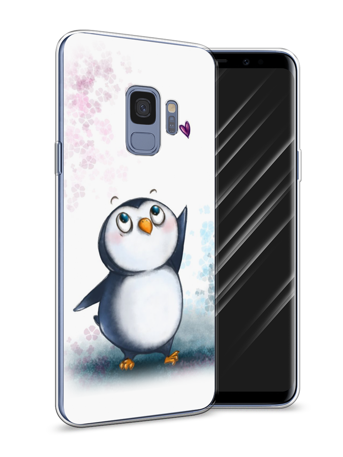 

Чехол Awog на Samsung Galaxy S9 "Пингвин и сердечко", Белый, 25750-1