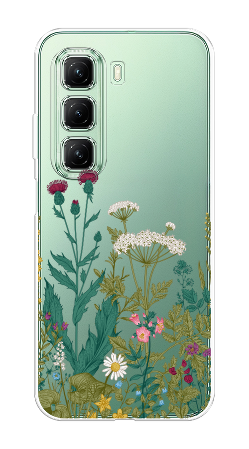

Чехол на Infinix Hot 50 4G "Дикие полевые цветы", Зеленый;розовый;белый, 3106550-1