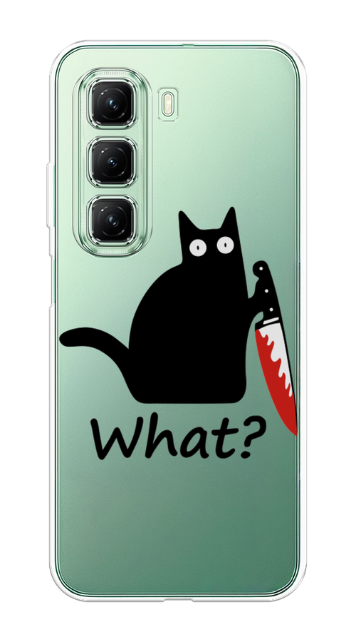 

Чехол на Infinix Hot 50 4G "Котик с ножом", Черный;красный, 3106550-1