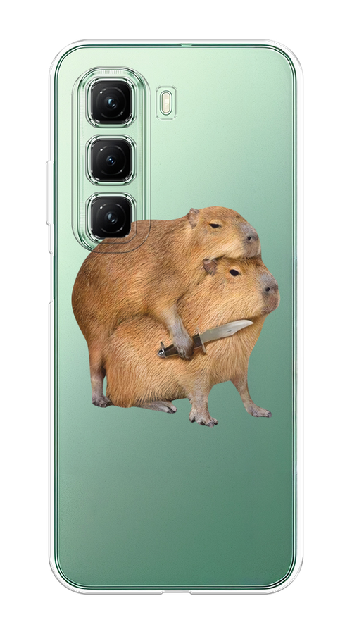 

Чехол на Infinix Hot 50 4G "Капибара с ножом", Бежевый, 3106550-1
