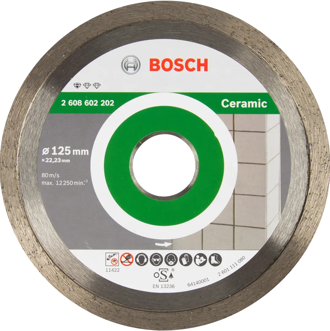 Диск алмазный по керамике Bosch Standart 125x22.23 мм бур по бетону sds plus 1 14x400x460мм мм sds plus bosch 2608680284