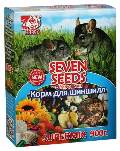 Сухой корм для шиншилл Seven Seeds Supermix, 900 г