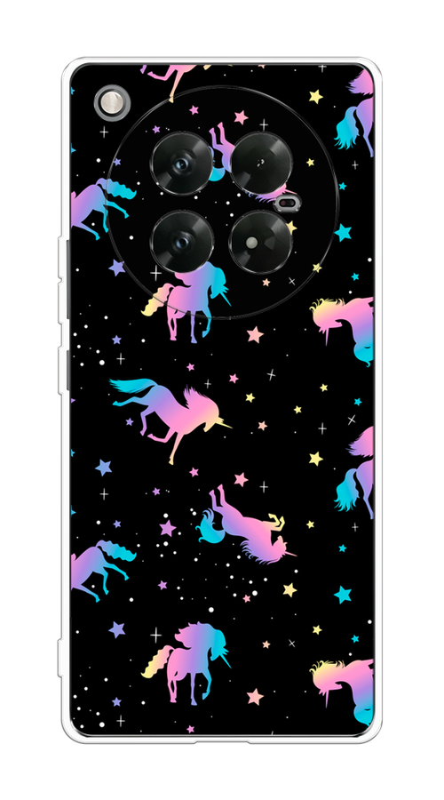 

Чехол на Infinix Zero 40 5G "Единороги градиент", Черный;розовый;голубой, 3106650-1