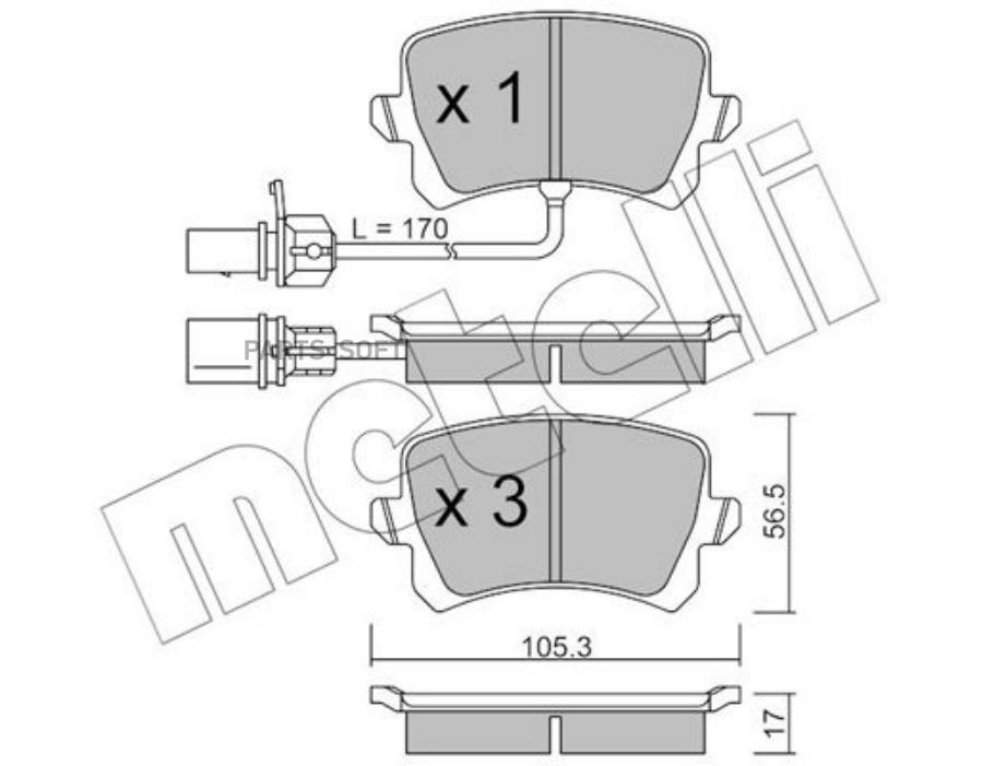 Тормозные колодки METELLI 2208061