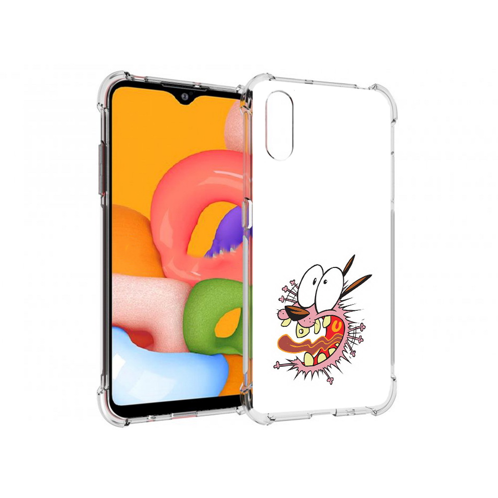 

Чехол MyPads Tocco для Samsung Galaxy A01 испуганный бобик (PT144711.509.381), Прозрачный, Tocco