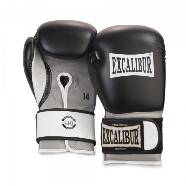 фото Боксерские перчатки excalibur 539 черные/серые/белые 10 унций