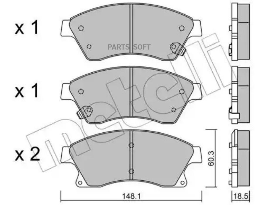

Тормозные колодки METELLI 2208380