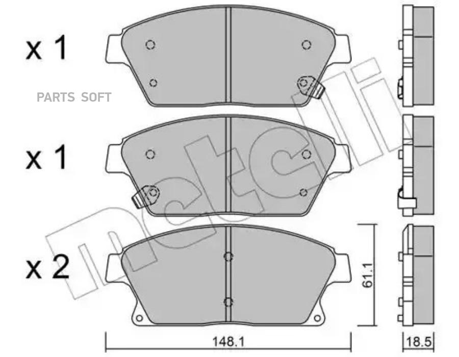 

Тормозные колодки METELLI 2208390