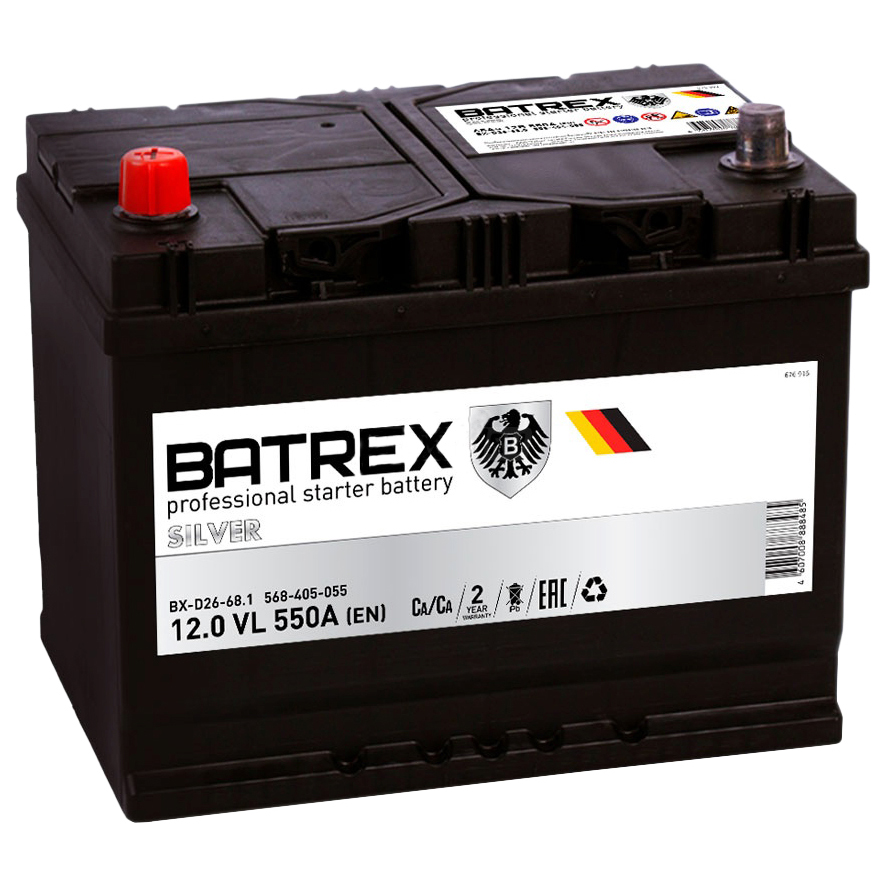 

Аккумулятор BATREX ASIA 68L 550A 260x173x225