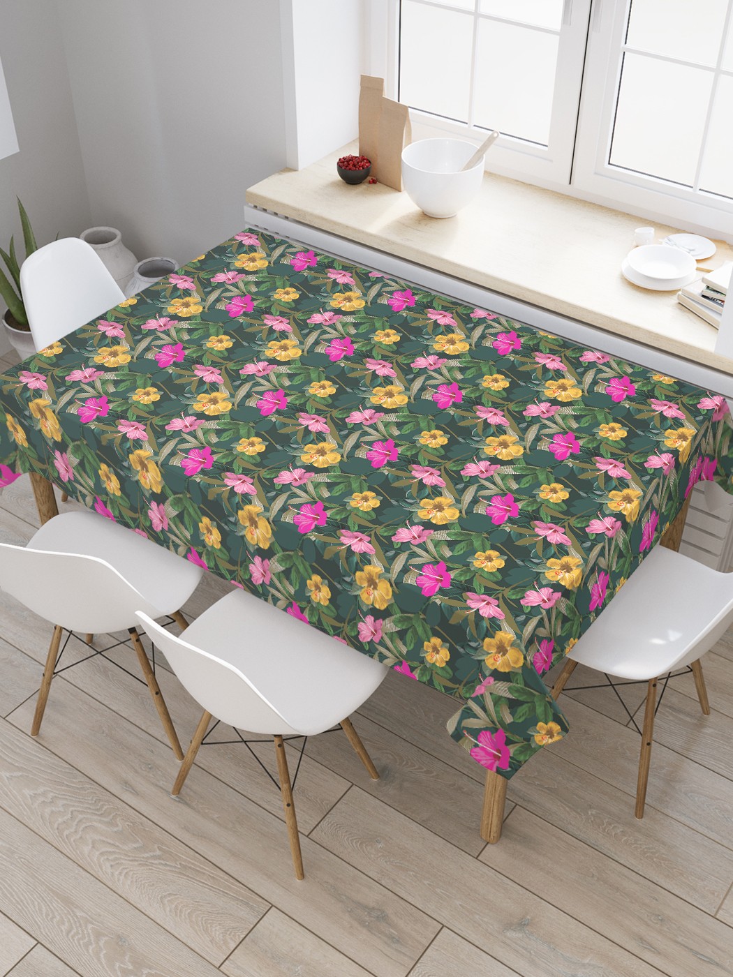 

Скатерть прямоугольная JoyArty "Мирабилис гладкий" из сатена, 180x145 см, Зеленый, Мирабилис гладкий