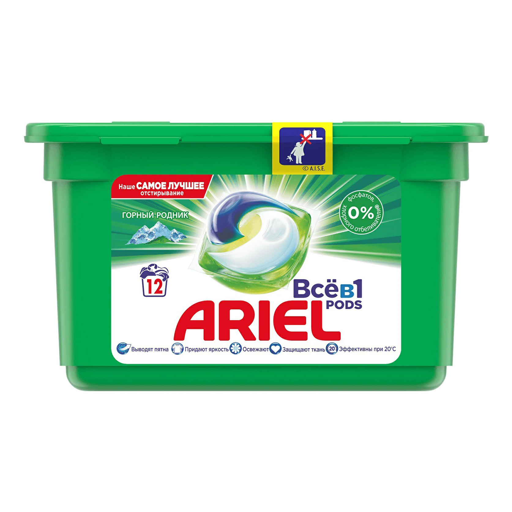 

Капсулы Ariel Pods Все в 1 Горный родник 12 шт